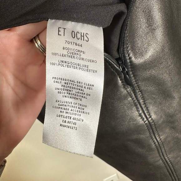 ET OCHS Elizabeth Leather Black Strapless Cut-Out Mini Dress 6 NWOT - Picture 9 of 14